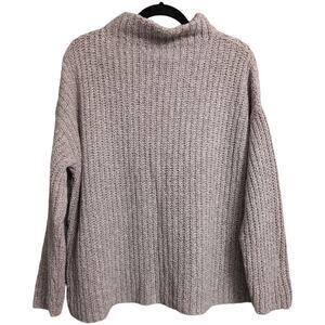 NWT Eileen Fisher Wheat Knit Funnel Neck Long Sleeve Organic Cotton Sweater Sz S